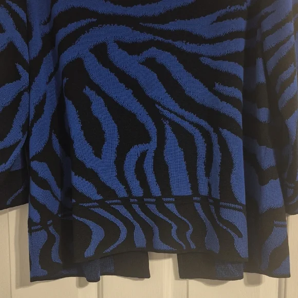 Ming Wang Zebra Pattern Blue and Black Blazer XL - Picture 4 of 4